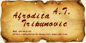 Afrodita Tripunović vizit kartica